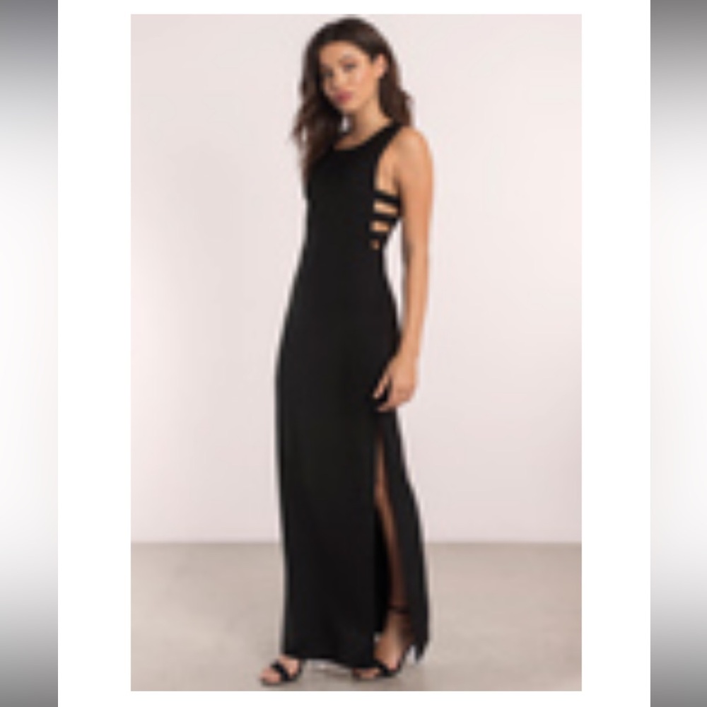 Black Sleeveless Sheath Dress with Cutouts